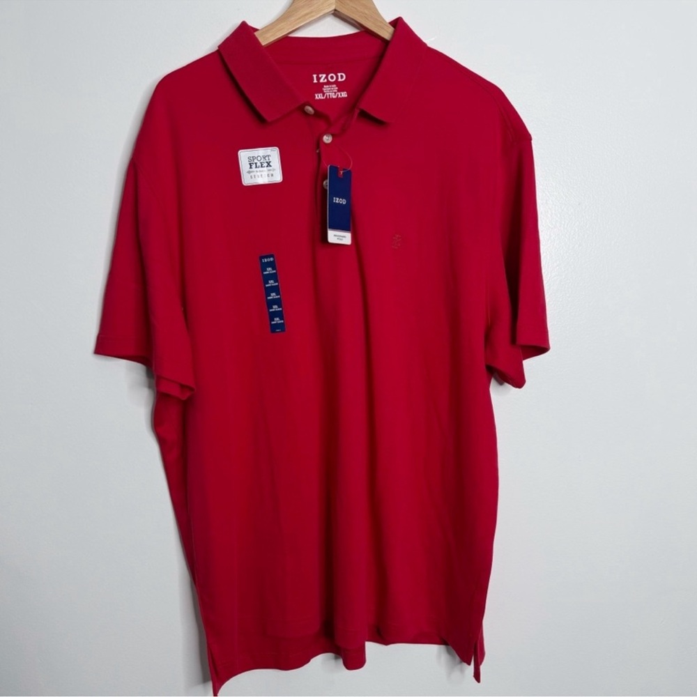 NWT IZOD Men's Windward Polo In Red Stretch Sport Flex Size XX-Large